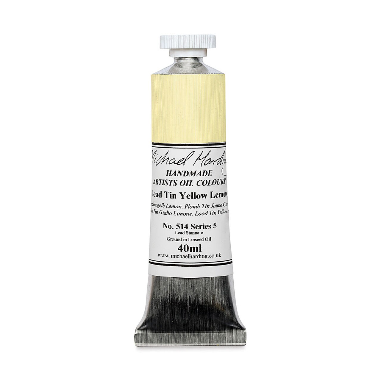 Michael Harding Artist Oil Paint - Lead Tin Yellow, Lemon 40 ml tube